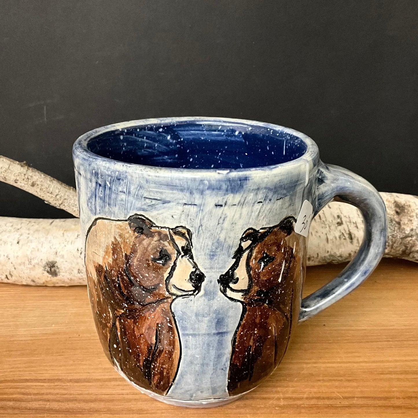 Mug with Carved Bears in the Snow