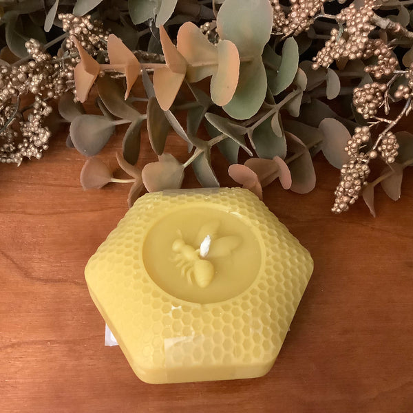 Beeswax Hex Honeycomb Candle