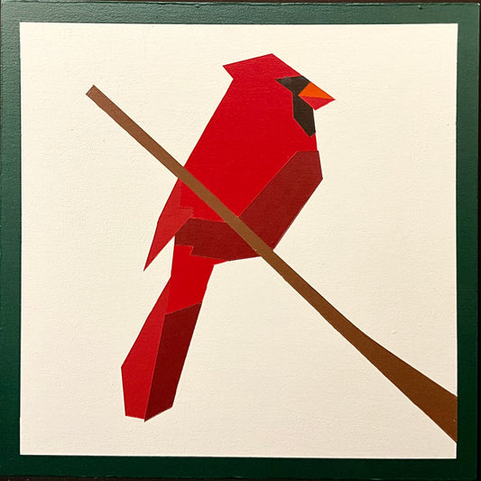 Barn Quilt Cardinal on Bare Branch 1’x1’