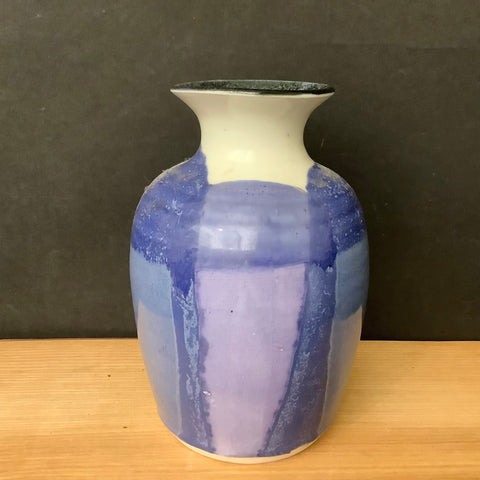 Small Porcelain Vase, Blues and Purples