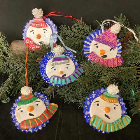 3D Ceramic Snowman Ornaments