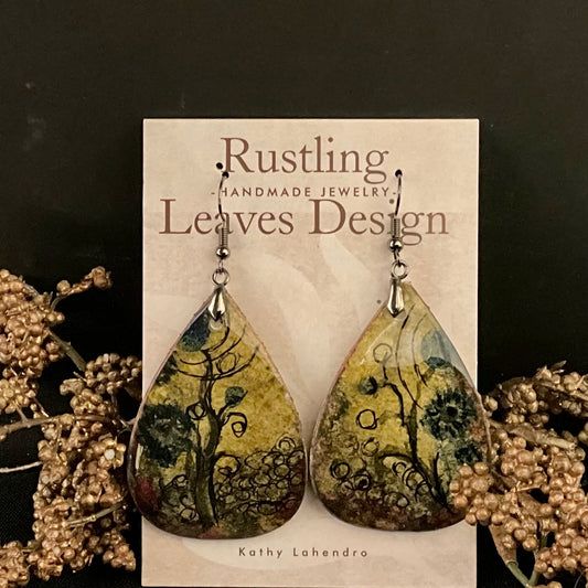 “Fantasy Garden”Teardrop Earrings