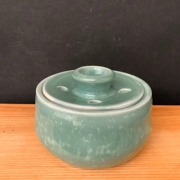 Garlic Keeper in Blue Green Glaze