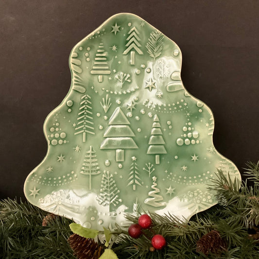 Christmas Tree Plate in Green