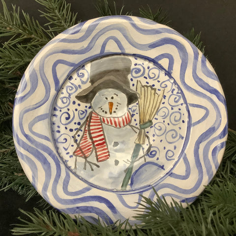 Plate Snowman Broom
