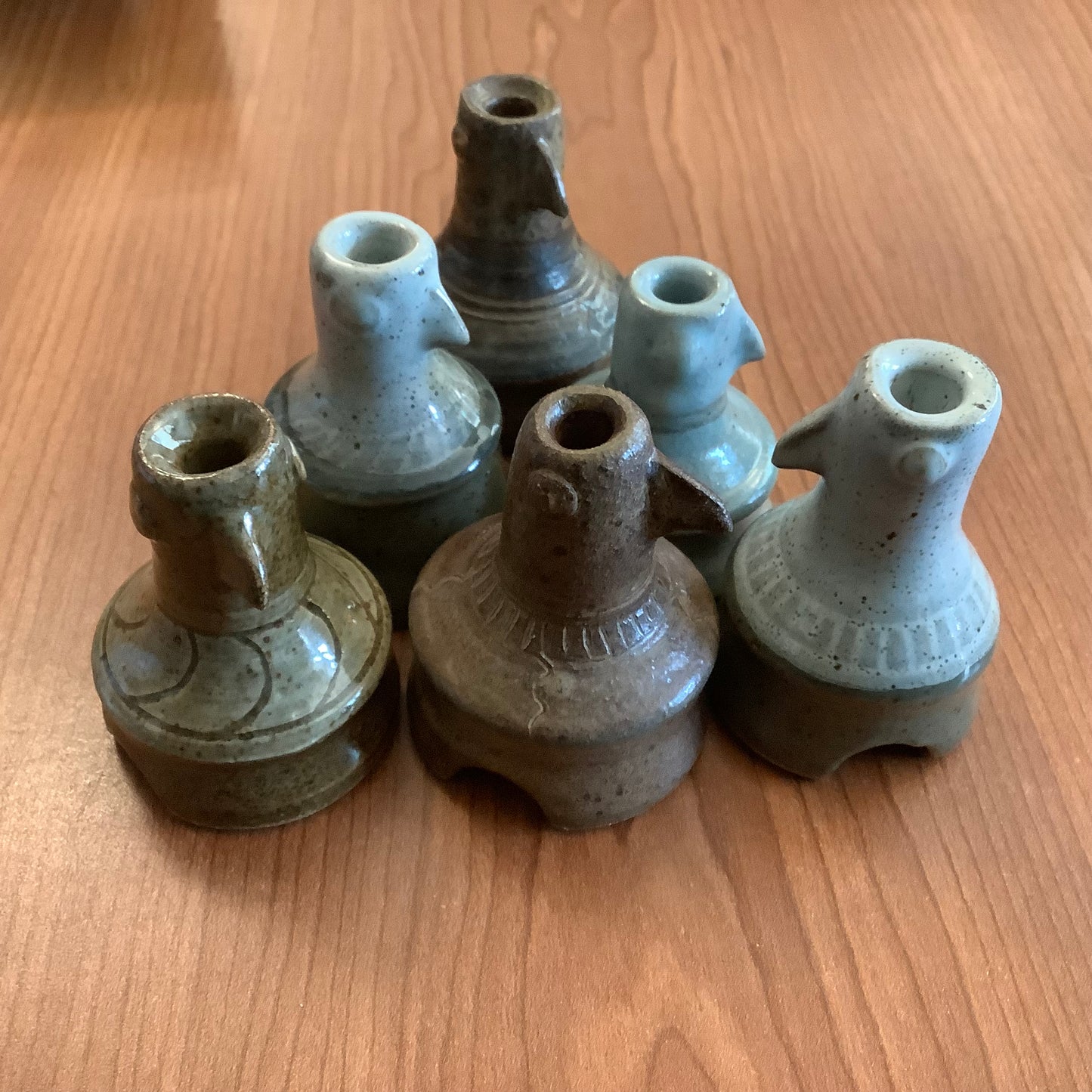 Assorted stoneware pie birds