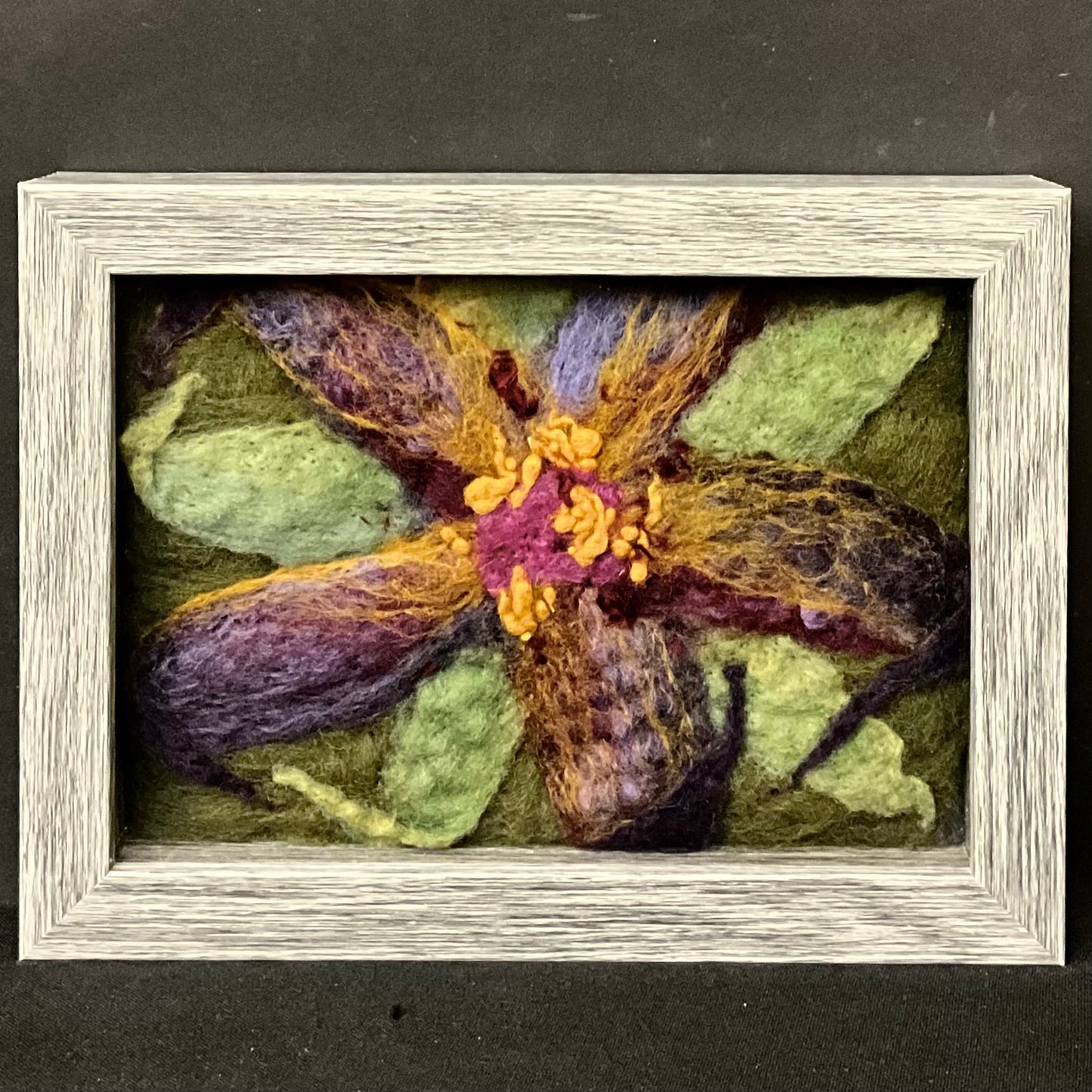 Hand Felted Shadowbox Day Lily