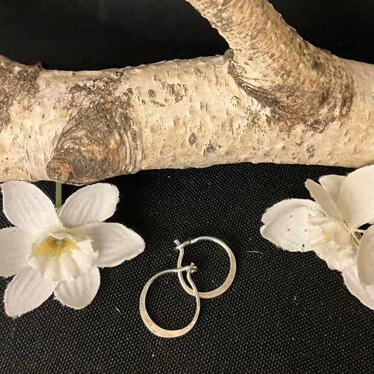 1/2” Flat Hoop Sterling Silver Earrings