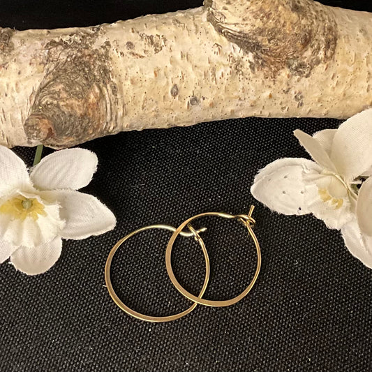 3/4” Flat Hoop Gold Filled Earrings