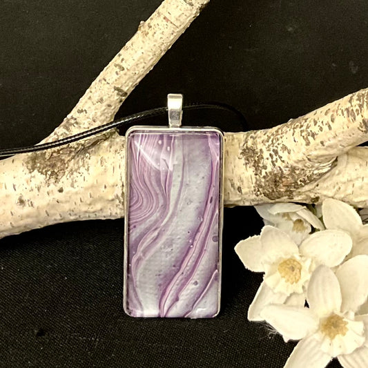 Rectangle Necklace in Purples