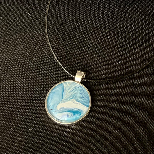 Disc Necklace in Light Blues
