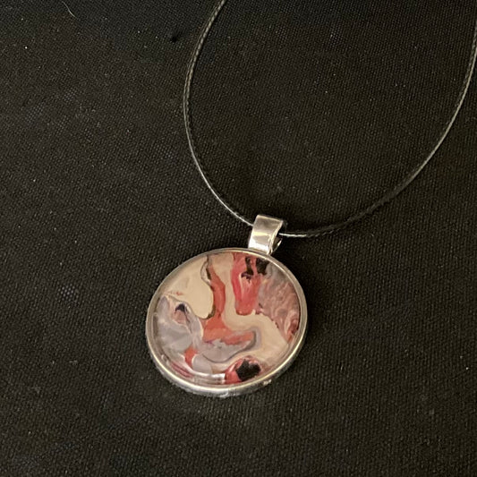 Disc Necklace in Purple and Deep Pink