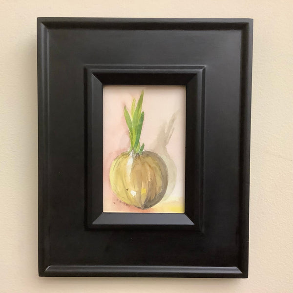 Original Watercolor in Black Wood Frame