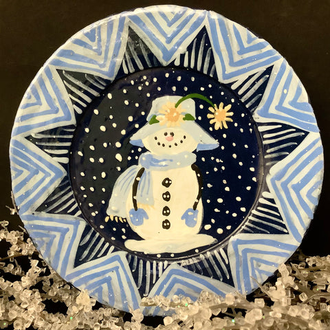 Mini Plate Snowman with Daisies