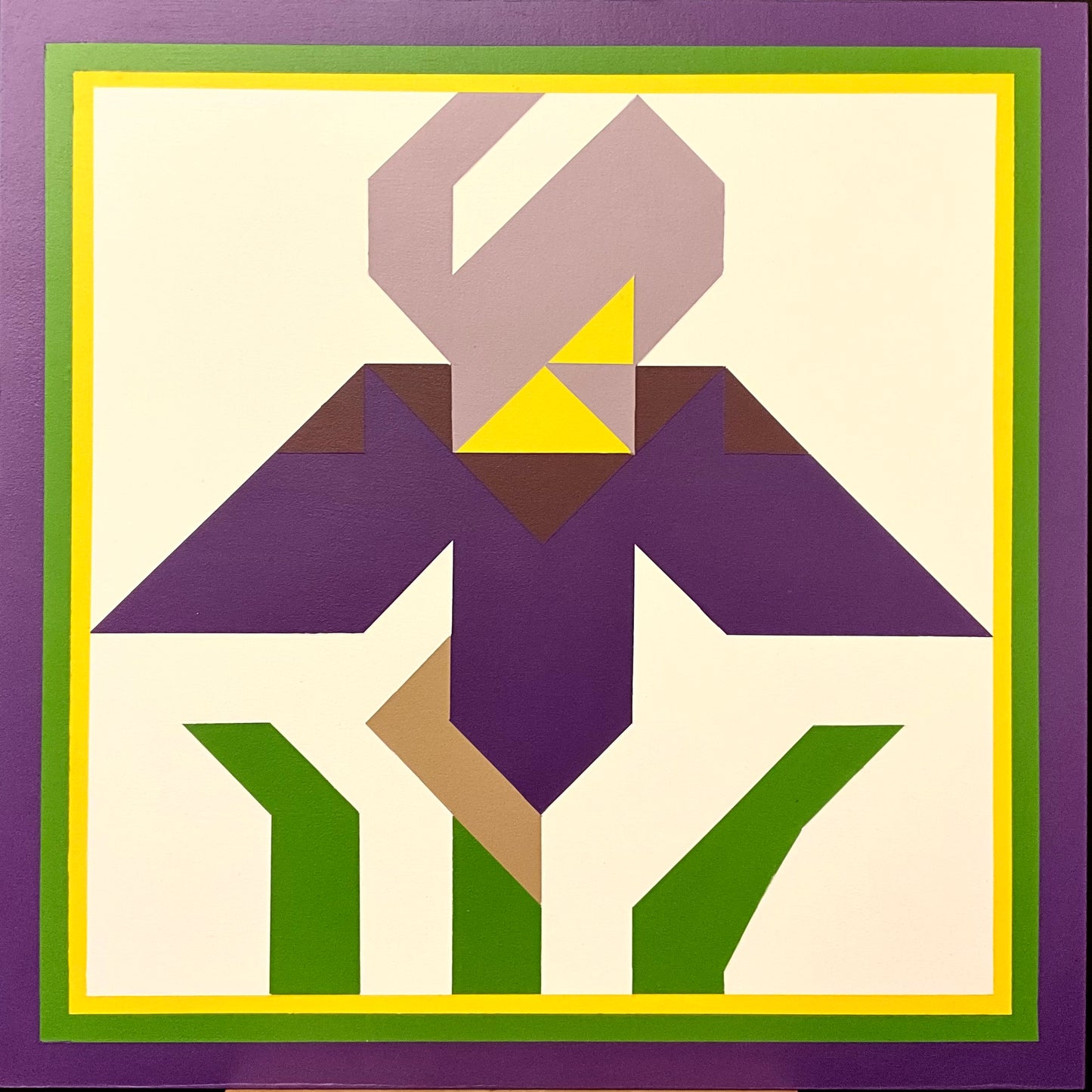 Barn Quilt Purple Bearded Iris 2’ x 2’