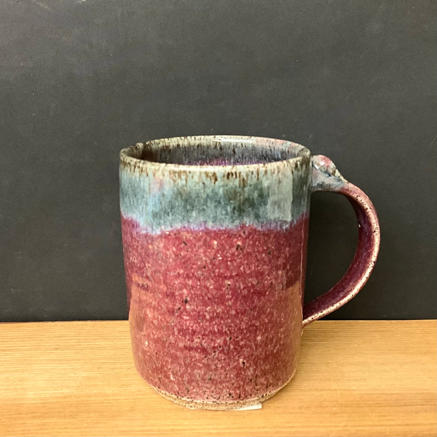 Mug in Rosy Brown with Dark Blue Dark Blue Rim