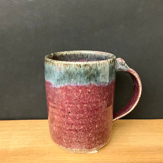 Mug in Rosy Brown with Dark Blue Dark Blue Rim