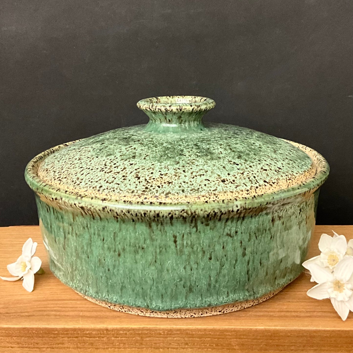 Casserole With Lid in Speckled Green