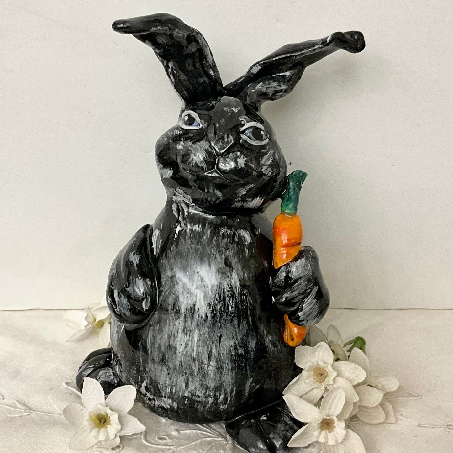 Black Bunny with One Carrot