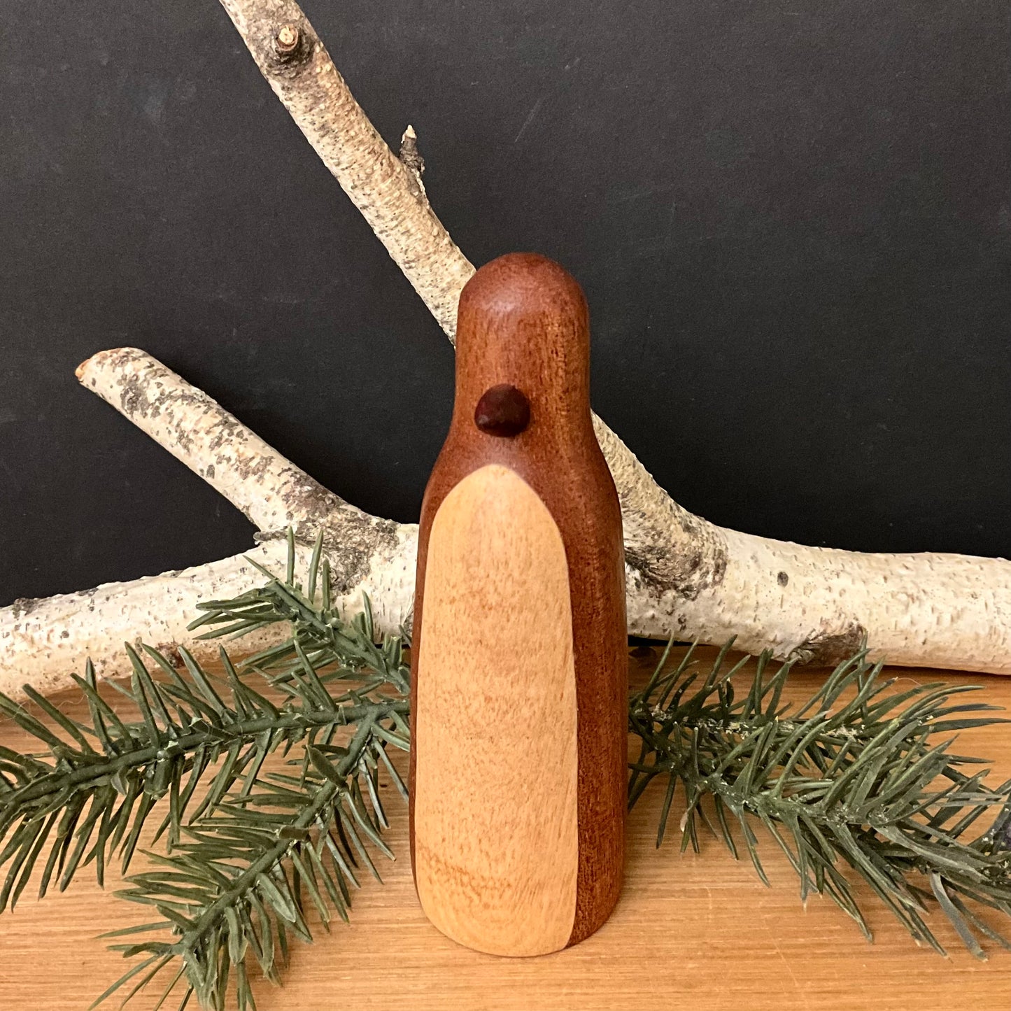 Small Penguin in Mahogany & Maple