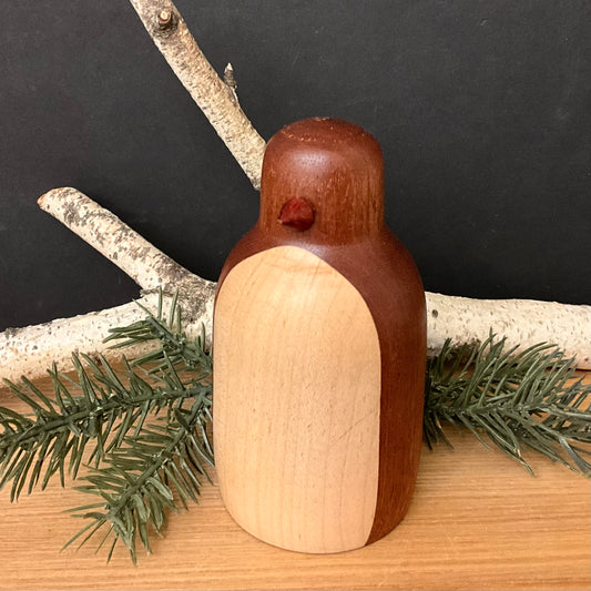 Large Penguin in Mahogany & Maple