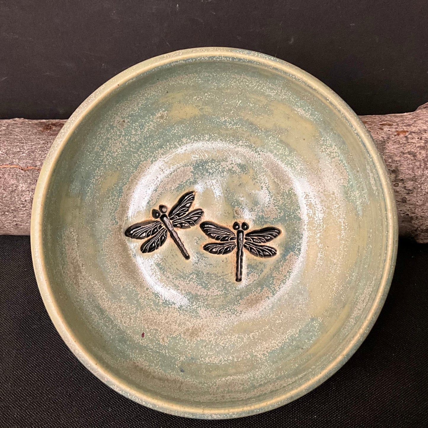 Trinket Dish Dragonfly Tea Green