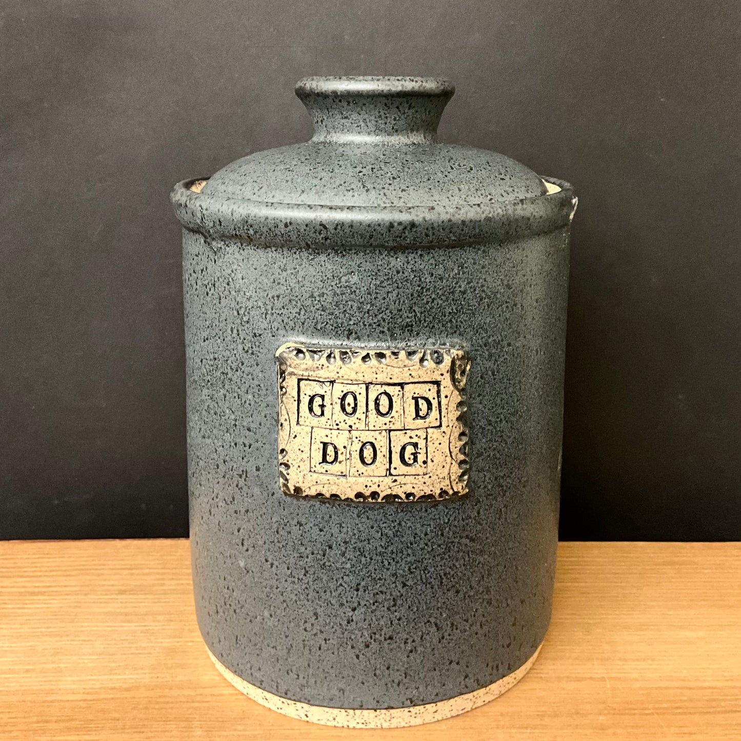 Good Dog Canister in Charcoal Gray