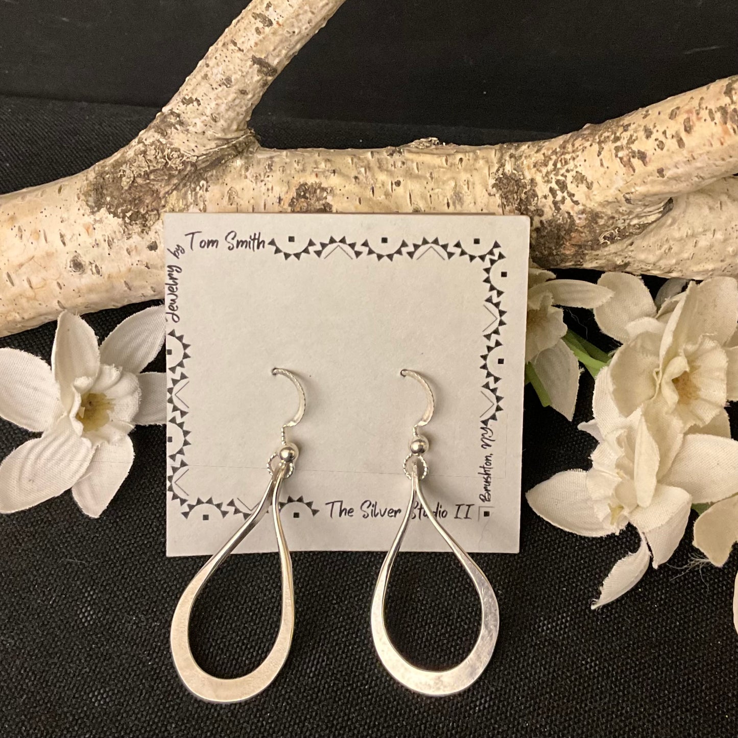 Silver Teardrop Earrings Medium