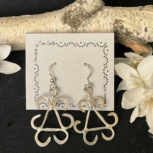 Silver Scroll Drop Earrings Medium