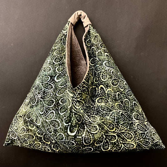 Faux Suede Green Hobo Tote Bag