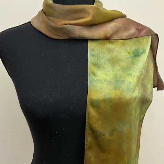 Small Ice Dyed Silk Scarf - Glimmering Forest