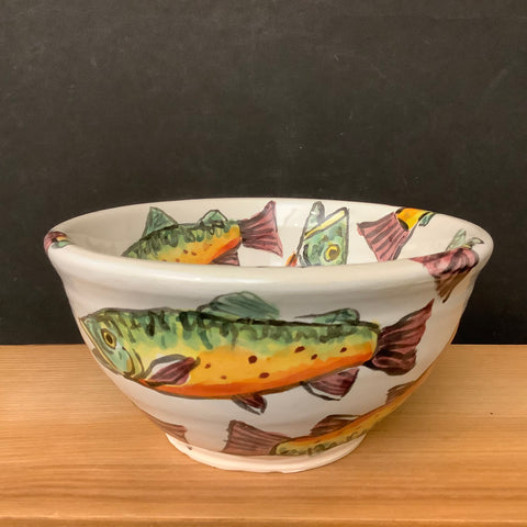 Small White Bowl with Brook Trout