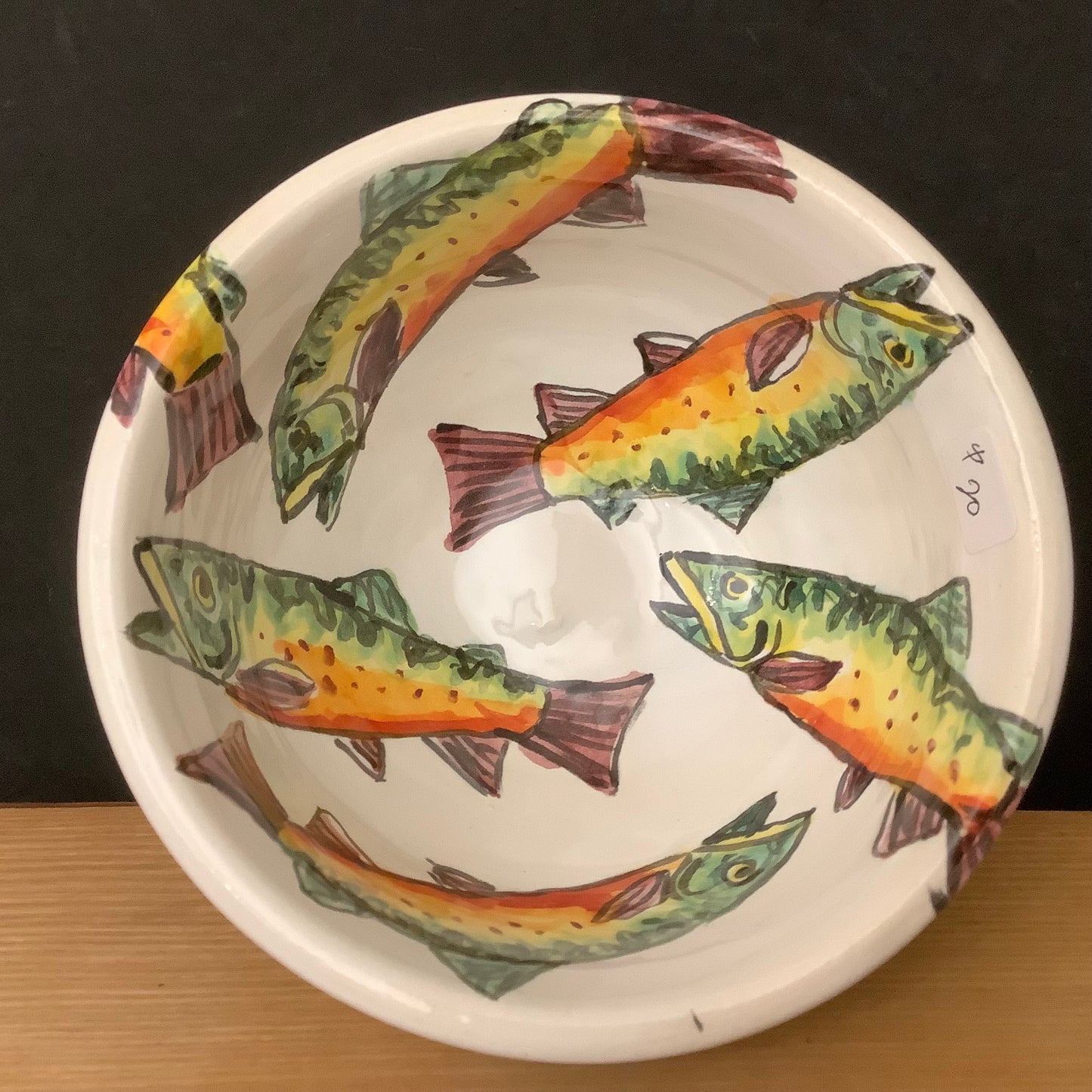 Small White Bowl with Brook Trout