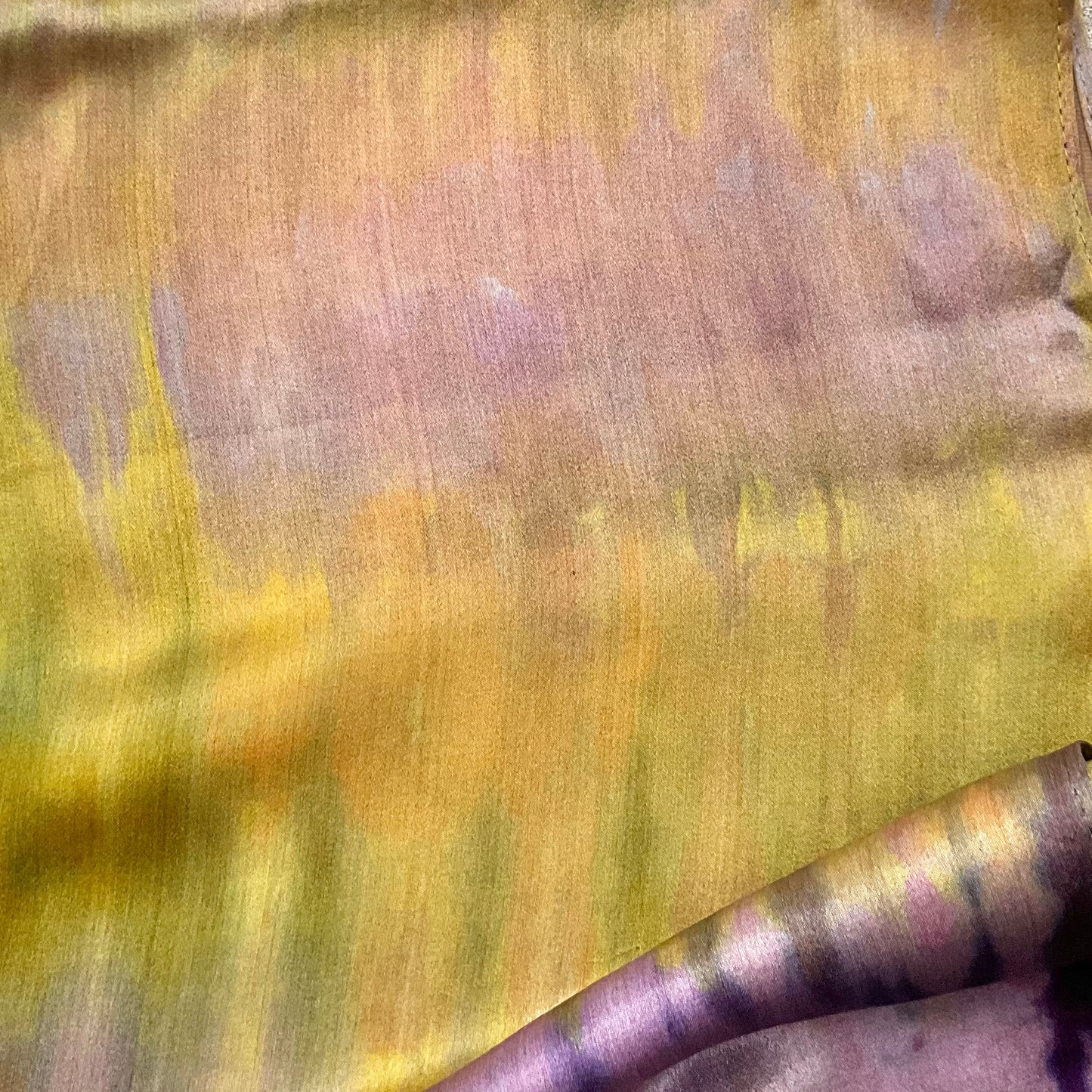 small Ice Dyed Silk Satin Scarf - Purple Sedge