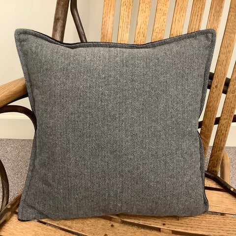 Gray Houndstooth Throw Pillow w Flange Edge