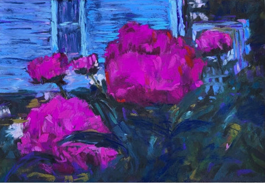 Peonies at Dusk - Original Pastel