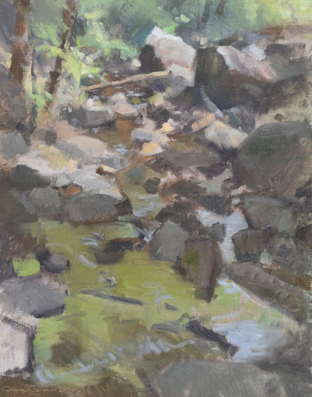 “MIdday at the Hollow” Original Oil - Framed