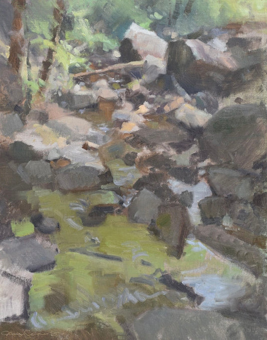 “MIdday at the Hollow” Original Oil - Framed