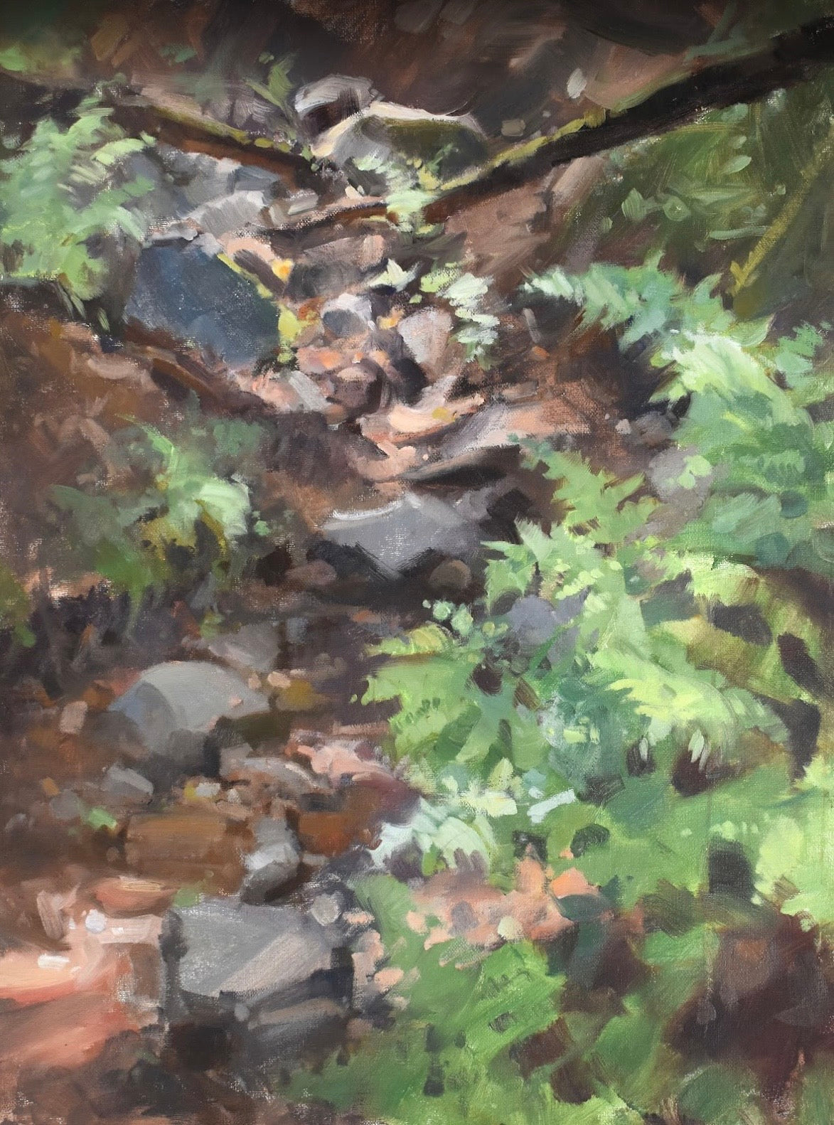 “Stone Valley: The Fern Gulley Original Oil - Framed