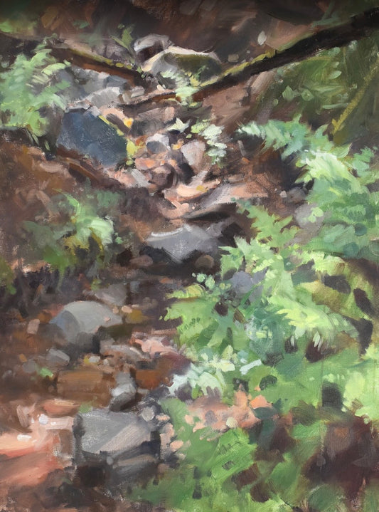 “Stone Valley: The Fern Gulley Original Oil - Framed