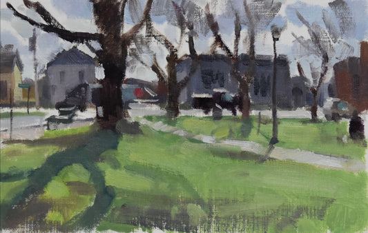 “Village Green” Original Oil with Mat