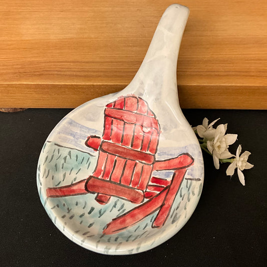 Spoon Rest Red Adirondack Chair