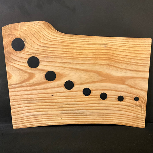 Ash Cutting Board w/ Live Edge and Circles #2604