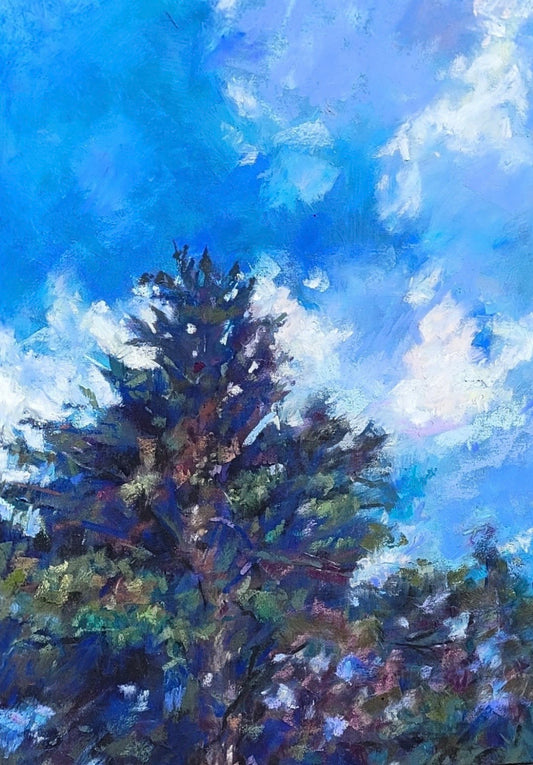 Hemlock in the Clouds - Original Pastel