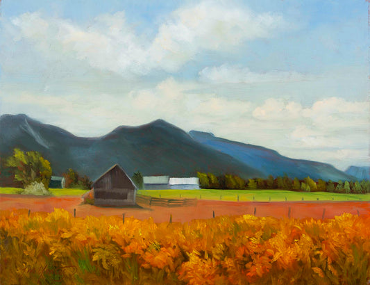 “Barns & Goldenrod” Notecard