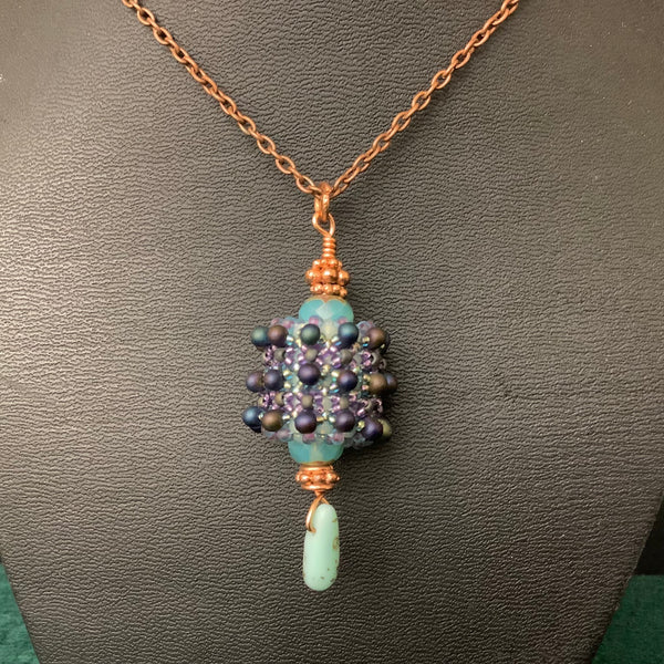 Pendant with Beaded Beads on Copper Chain