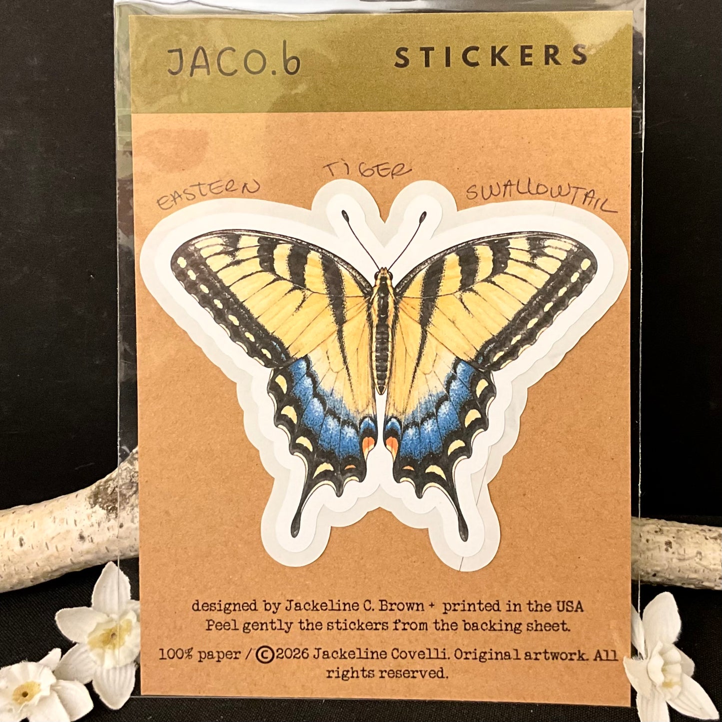 Eastern Tiger Swallowtail Butterfly Sticker Card