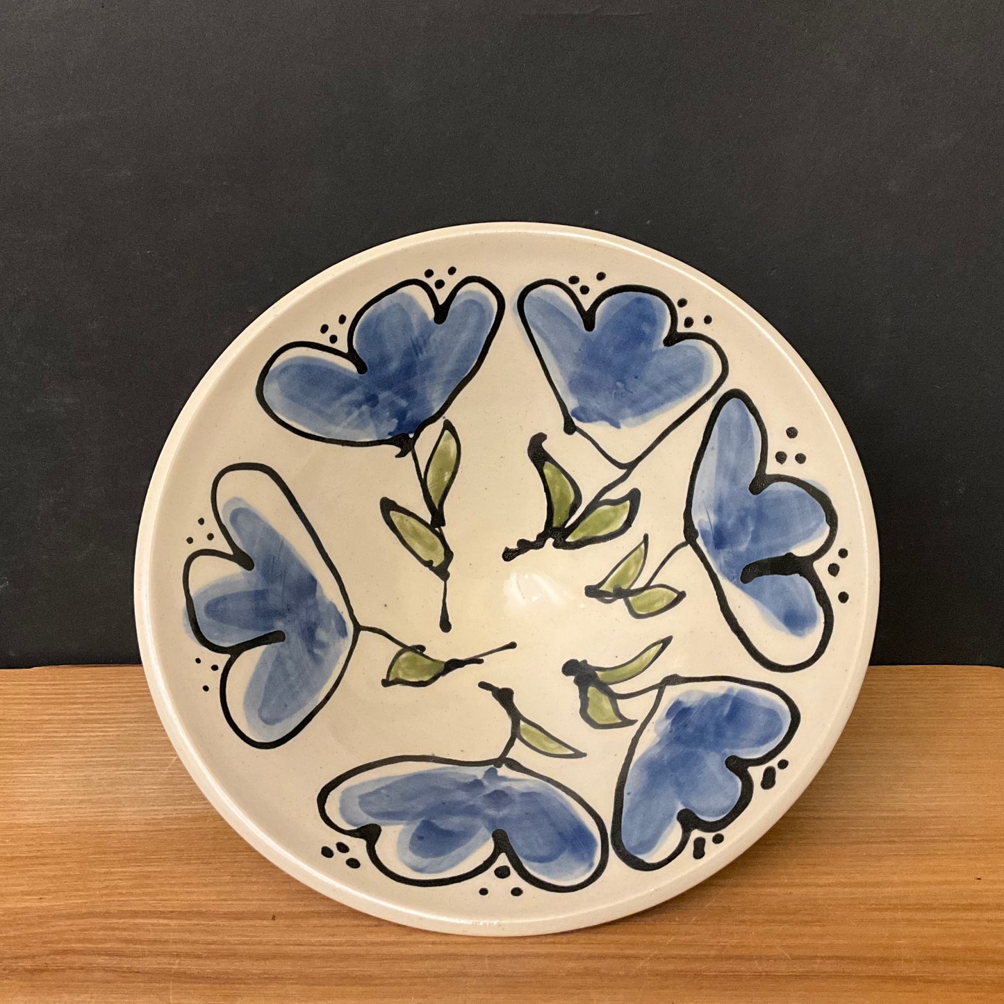 Bowl with Whimsical Blue Flowers