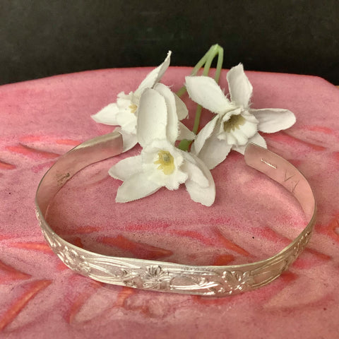 Silver Bracelet Floral