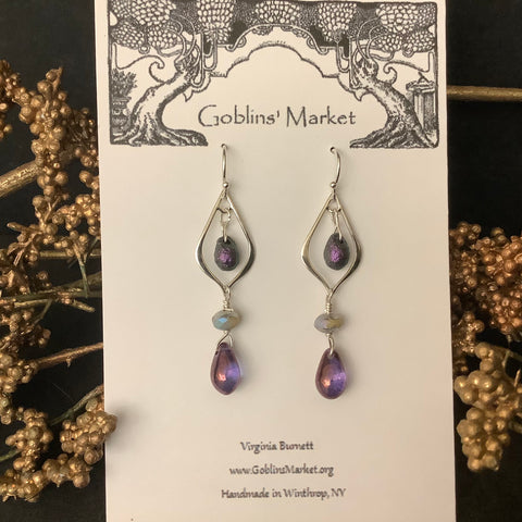 Purple Teardrop earrings